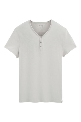 T-shirt slim em algodão biológico - Cinzento-claro mesclado