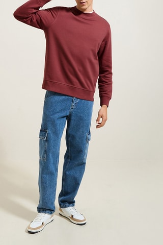 Sweat em algodão biológico - Rosa-velho