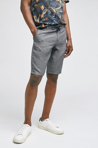 Bermudas em linho Azul