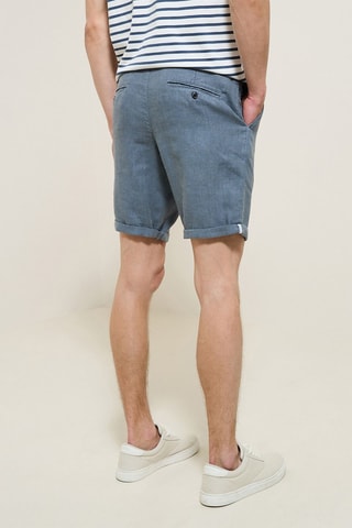 Bermudas em linho - Azul