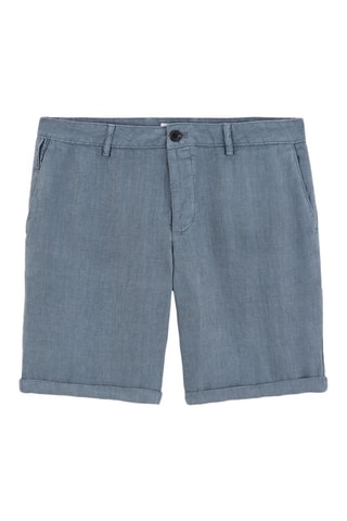 Bermudas em linho - Azul