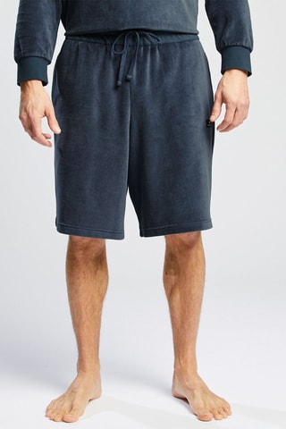 Bermudas em veludo - Azul-marinho