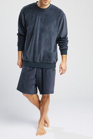Bermudas em veludo - Azul-marinho