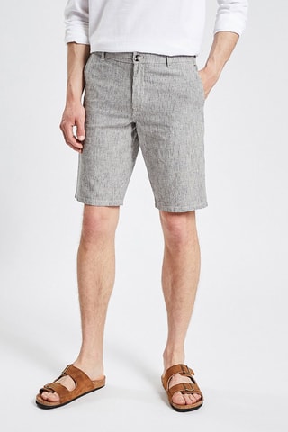 Bermudas em linho Cinzento
