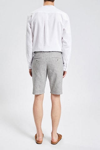 Bermudas em linho Cinzento