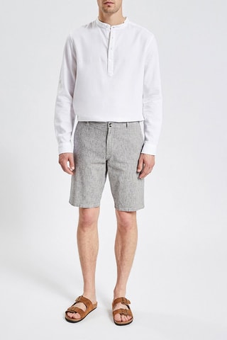 Bermudas em linho Cinzento