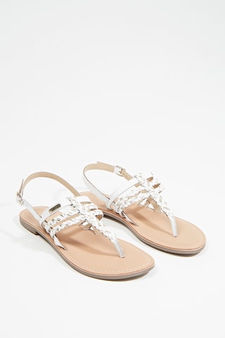 Geitenleren Sandalen Dipam - Wit en Goudkleurig
