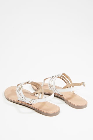 Geitenleren Sandalen Dipam - Wit en Goudkleurig