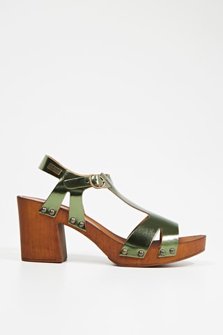 Leren Sandalen met Hak Tacha - Groen