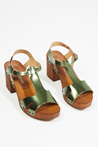Leren Sandalen met Hak Tacha - Groen