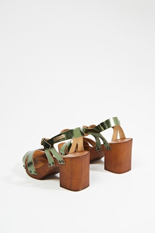 Leren Sandalen met Hak Tacha - Groen