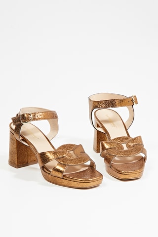 Leren Sandalen met Hak Liness - Bruin