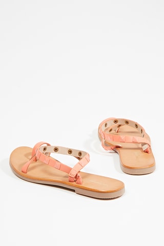 Leren Sandalen Confetti - Koraalrood