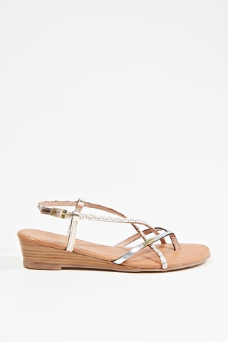 Leren Sandalen met Sleehak Homatres - Goudkleurig