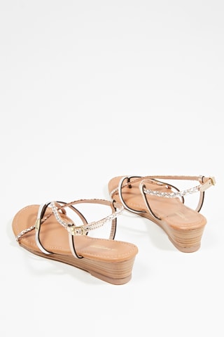 Leren Sandalen met Sleehak Homatres - Goudkleurig