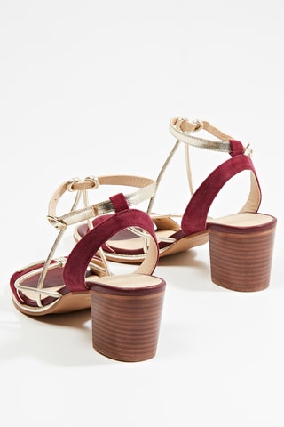 Leren Sandalen met Hak Lilonbuc - Bordeauxrood