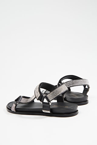 Buffelleren Sandalen Caspy - Zwart en zilverkleurig