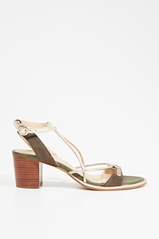 Leren Sandalen met Hak Lilonbuc - Kaki