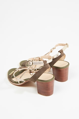 Leren Sandalen met Hak Lilonbuc - Kaki