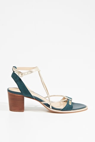 Leren Sandalen met Hak Lilonbuc - Turquoise