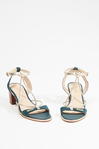 Leren Sandalen met Hak Lilonbuc - Turquoise