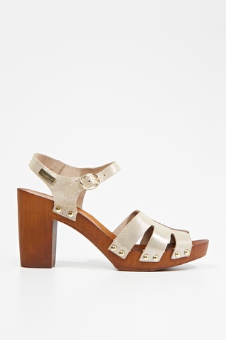 Leren Sandalen met Hak Tabara - Goudkleurig