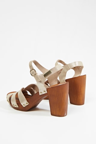 Leren Sandalen met Hak Tabara - Goudkleurig