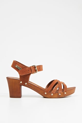 Nubuck Sandalen met Hak Toopaya - Camel