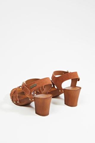 Nubuck Sandalen met Hak Toopaya - Camel