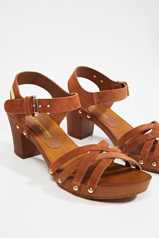 Nubuck Sandalen met Hak Toopaya - Camel