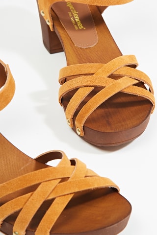 Nubuck Sandalen met Hak Toopaya - Geel