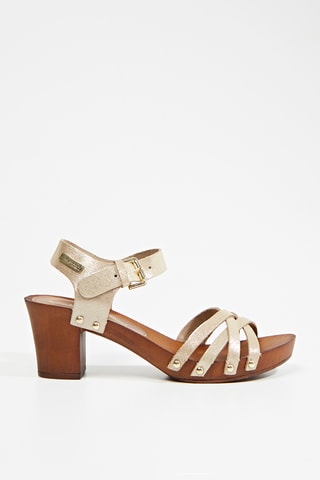 Nubuck Sandalen met Hak Toopaya - Goudkleurig