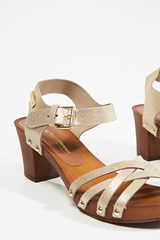 Nubuck Sandalen met Hak Toopaya - Goudkleurig