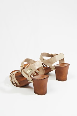 Nubuck Sandalen met Hak Toopaya - Goudkleurig