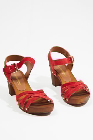 Nubuck Sandalen met Hak Toopaya - Rood