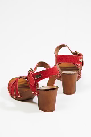 Nubuck Sandalen met Hak Toopaya - Rood