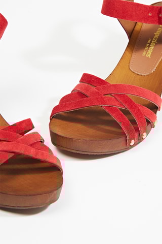Nubuck Sandalen met Hak Toopaya - Rood
