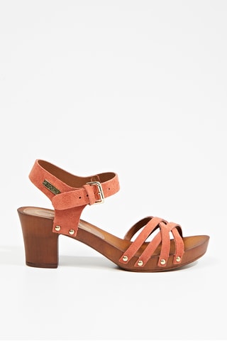 Nubuck Sandalen met Hak Toopaya - Steenrood
