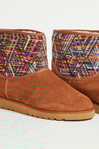 Gevoerde Nubuck Enkellaarzen Corail - Bruin