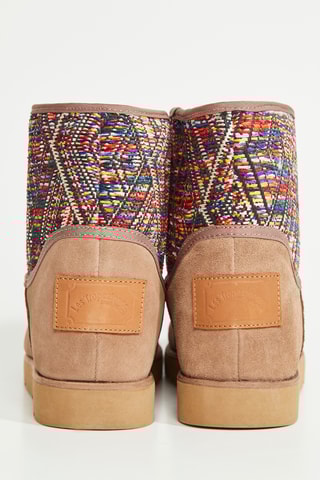 Gevoerde Nubuck Enkellaarzen Corail - Taupe