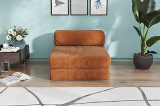 Cadeirão convertível Smart - Castanho - 1 lugar - Em tecido veludo