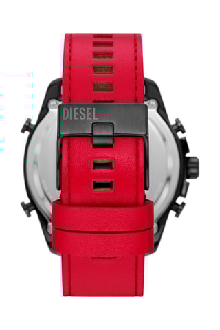 Montre anadigitale en cuir - Rouge et noir
