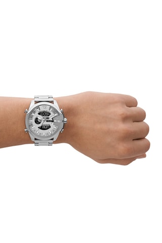Montre anadigitale en acier - Argenté