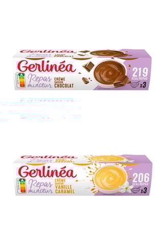 Pack crèmes Gerlinéa choco et vanille - 2 x 6 paquets