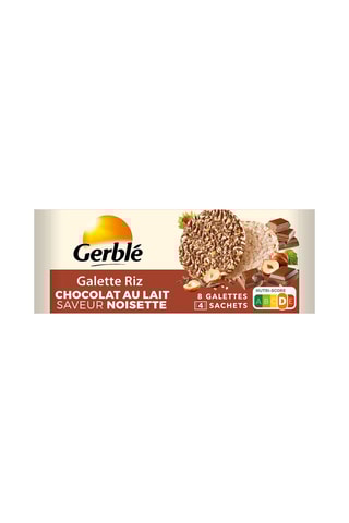 7 x Galettes riz chocolat au lait saveur noisette - 141 g