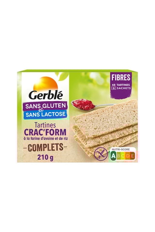 6 x Tartines Crac'From complètes sans gluten et sans lactose - 210 g