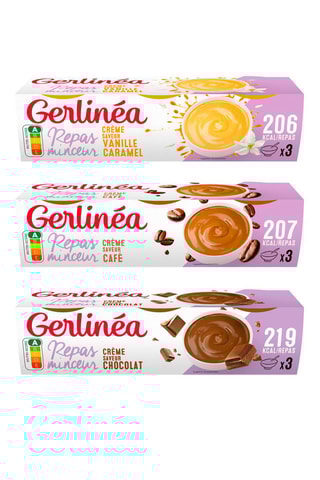 Pack coupelles de crème chocolat, vanille et café