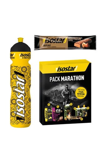 Kit marathon 9 produits, 30 x Barres High Protein noisette et gourde