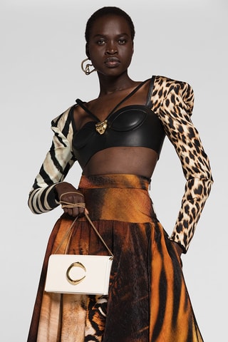 Sac bandoulière en cuir - Blanc - Cavalli Class