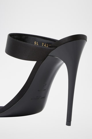 Sandales à talons en cuir - Noir - Saint Laurent